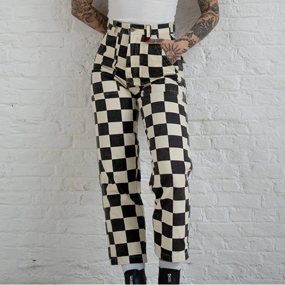 COPY - P&Co Women’s Checker Pants  - 304 Service Fatigue - Checkerboard Size 18…